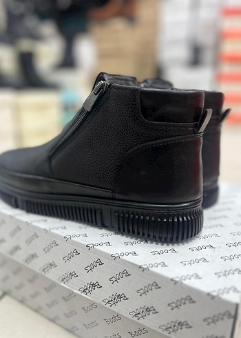çift Fermuarlı Siyah Erkek Günlük Bot içi kürklü - Görsel 5