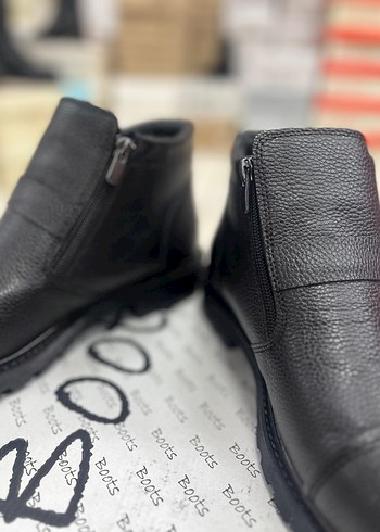 çift Fermuarlı Siyah Erkek Günlük Bot içi kürklü - Görsel 4