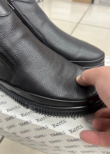 çift Fermuarlı Siyah Erkek Günlük Bot içi kürklü - Görsel 6