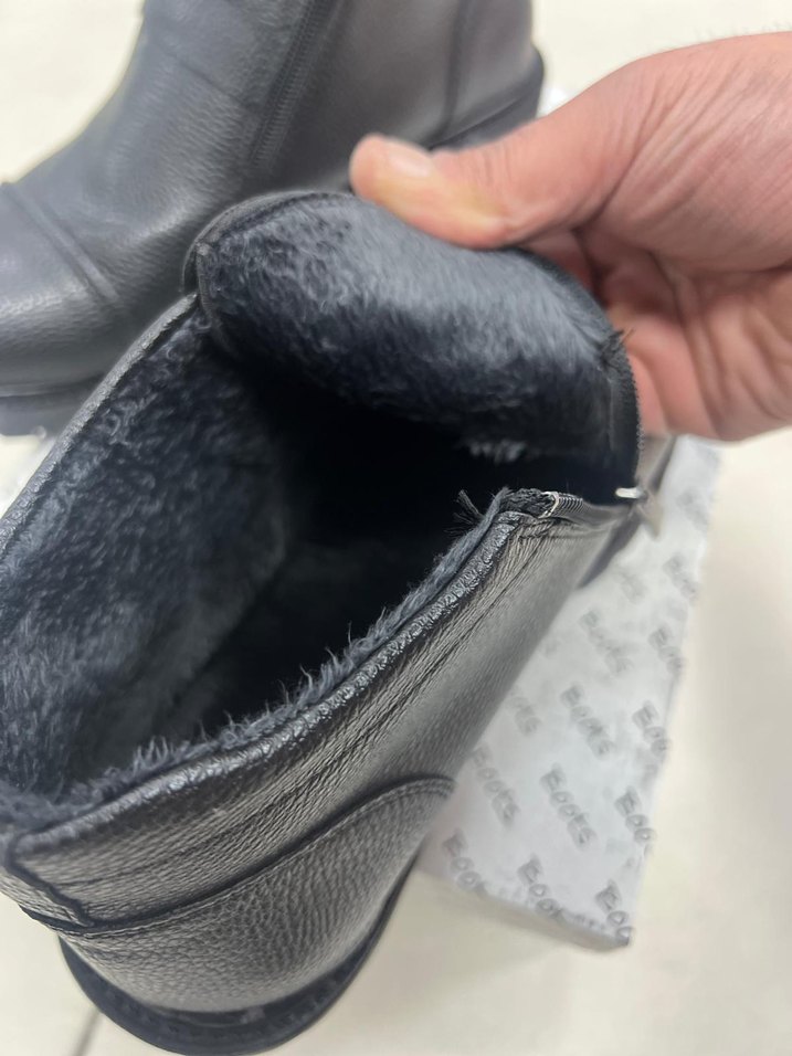 çift Fermuarlı Siyah Erkek Günlük Bot içi kürklü - Görsel 3