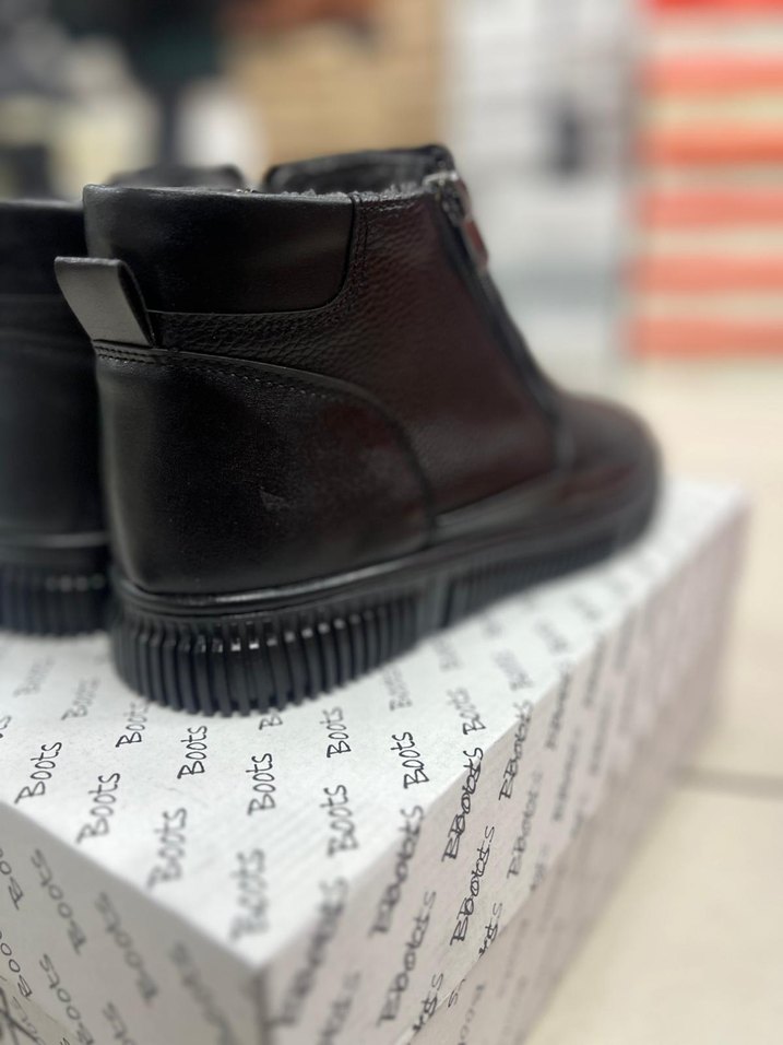 çift Fermuarlı Siyah Erkek Günlük Bot içi kürklü - Görsel 5