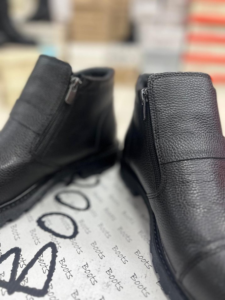 çift Fermuarlı Siyah Erkek Günlük Bot içi kürklü - Görsel 3