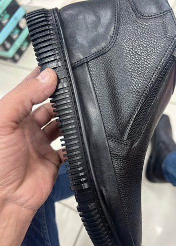 çift Fermuarlı Siyah Erkek Günlük Bot içi kürklü - Görsel 2