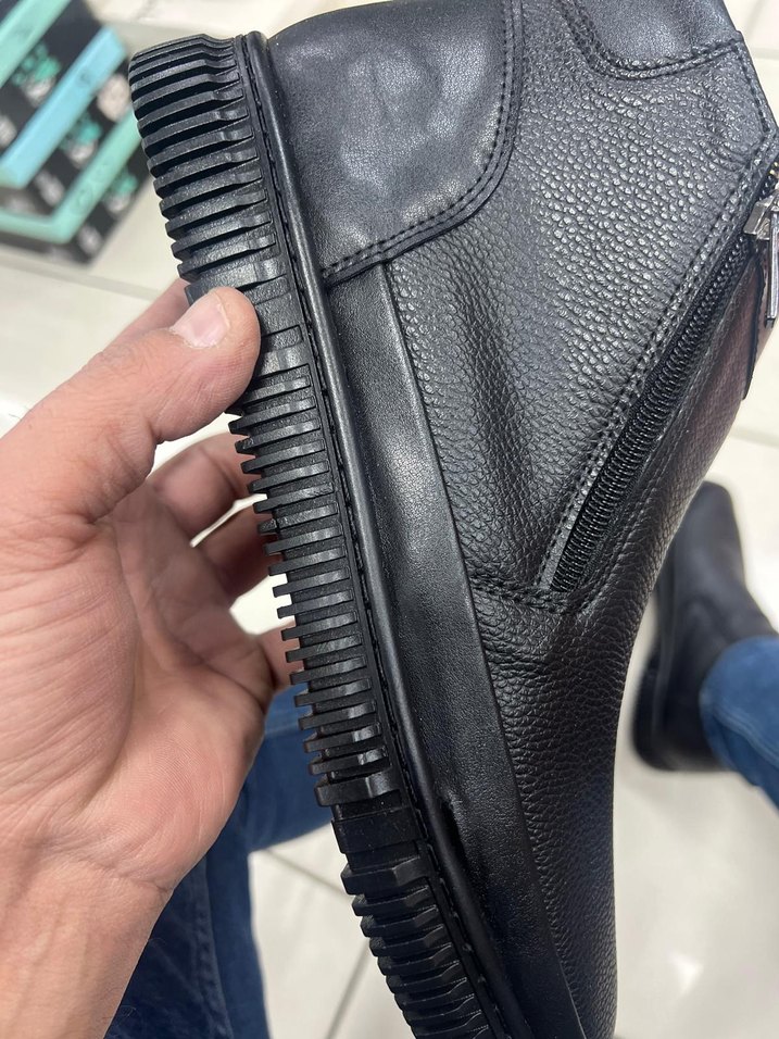 çift Fermuarlı Siyah Erkek Günlük Bot içi kürklü - Görsel 2