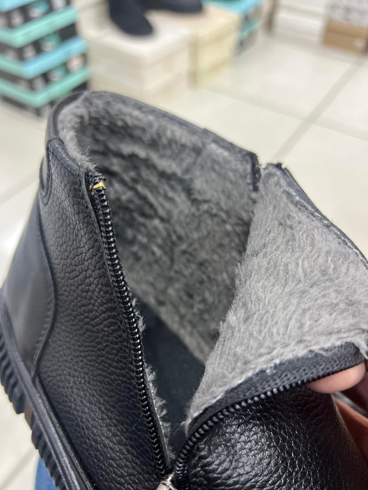 Erkek Siyah tokalı bot içi kürklü - Görsel 4