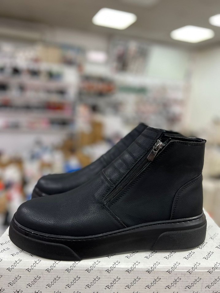 Siyah Fermuarlı Erkek Kauçuk Bot - Görsel 4