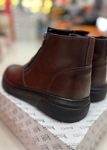 Erkek Kahverengi Deri Fermuarlı Bot - Görsel 4