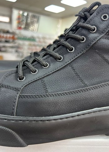 Siyah Erkek Bağcıklı Street Style Bot - Görsel 4