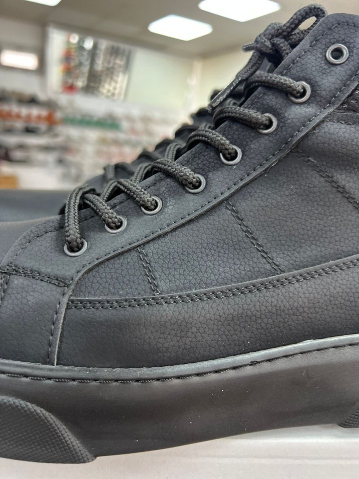 Siyah Erkek Bağcıklı Street Style Bot - Görsel 4