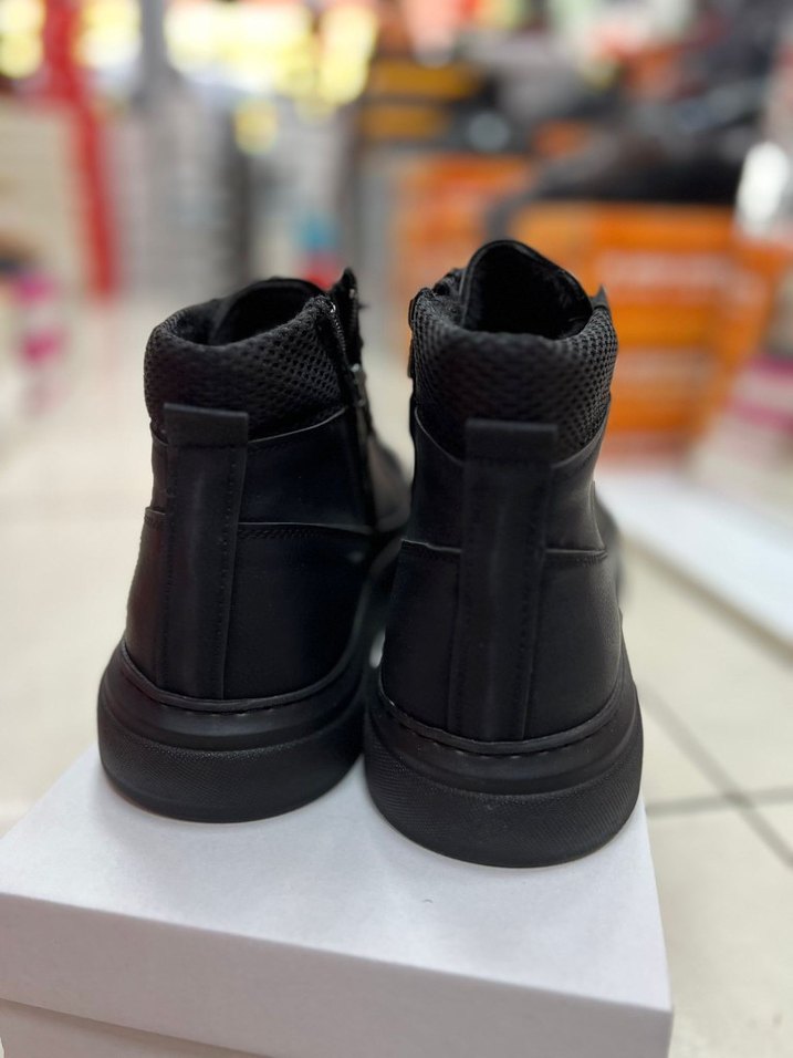 Siyah Erkek Bağcıklı Street Style Bot - Görsel 5