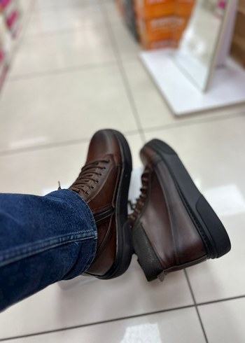Kahverengi Bağcıklı Erkek Street Style Bot - Görsel 5