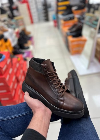 Kahverengi Bağcıklı Erkek Street Style Bot - Görsel 4