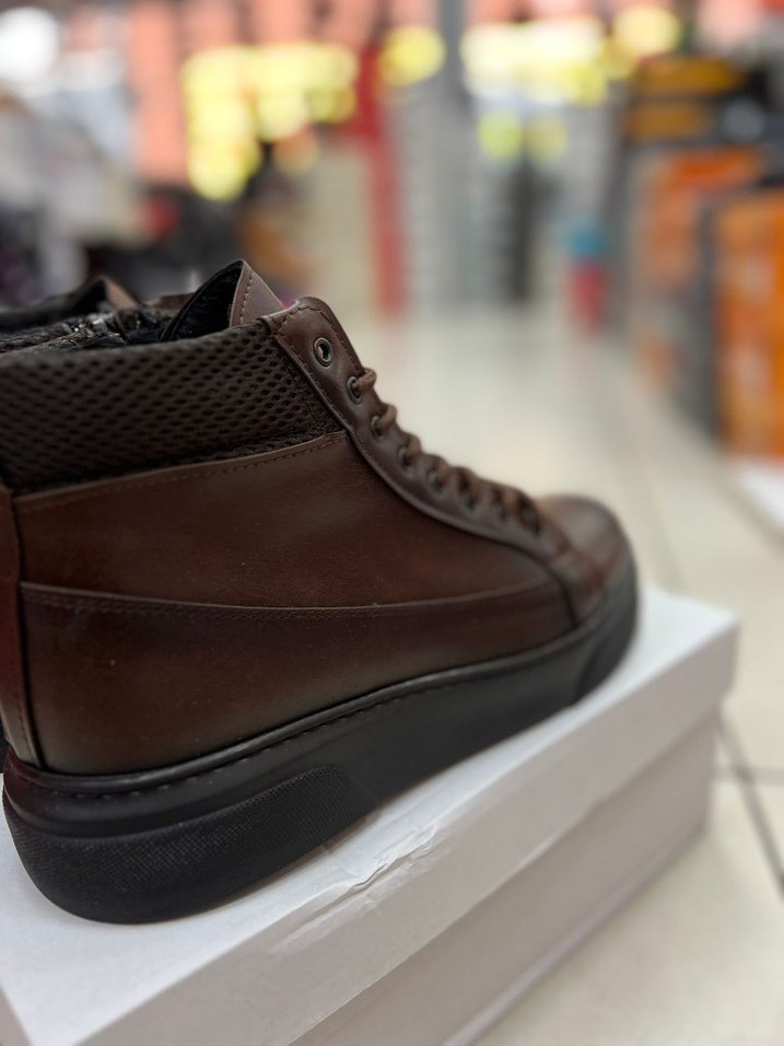 Kahverengi Bağcıklı Erkek Street Style Bot - Görsel 2