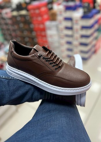 Kahverengi Parlak Bağcıklı Erkek Spor Ayakkabı - Görsel 2