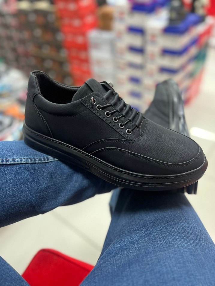 Siyah Erkek Günlük Bağcıklı Spor Ayakkabı - Görsel 3