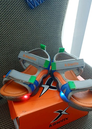 Çocuk Çok Renkli Cırtlı Sandalet - Görsel 4