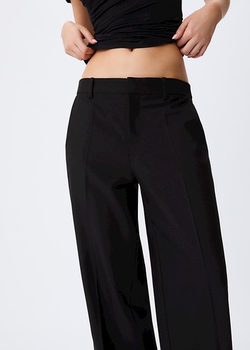 Siyah Kadın staight fit Pantolon
