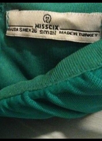 s Beden Yeşil Büzgülü Elbise