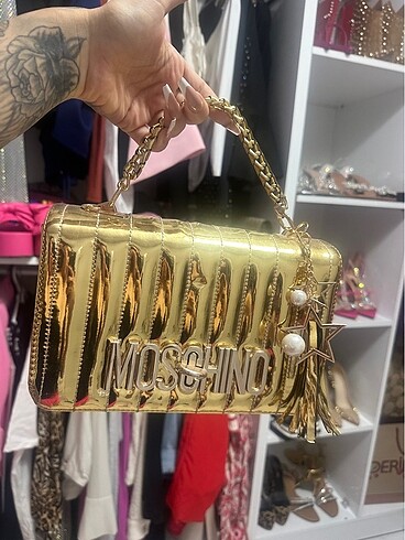  Beden çeşitli Renk Moschino çanta gold