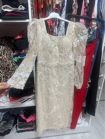 Full boncuk işleme Nikah nişan özel gün elbisesi