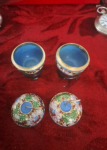 cloisonne Renkli İşlemeli El Yapımı Küçük Elma kutular - Görsel 2