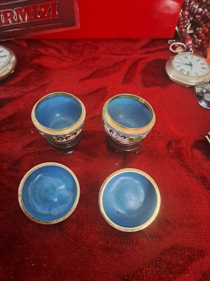 cloisonne Renkli İşlemeli El Yapımı Küçük Elma kutular - Görsel 3