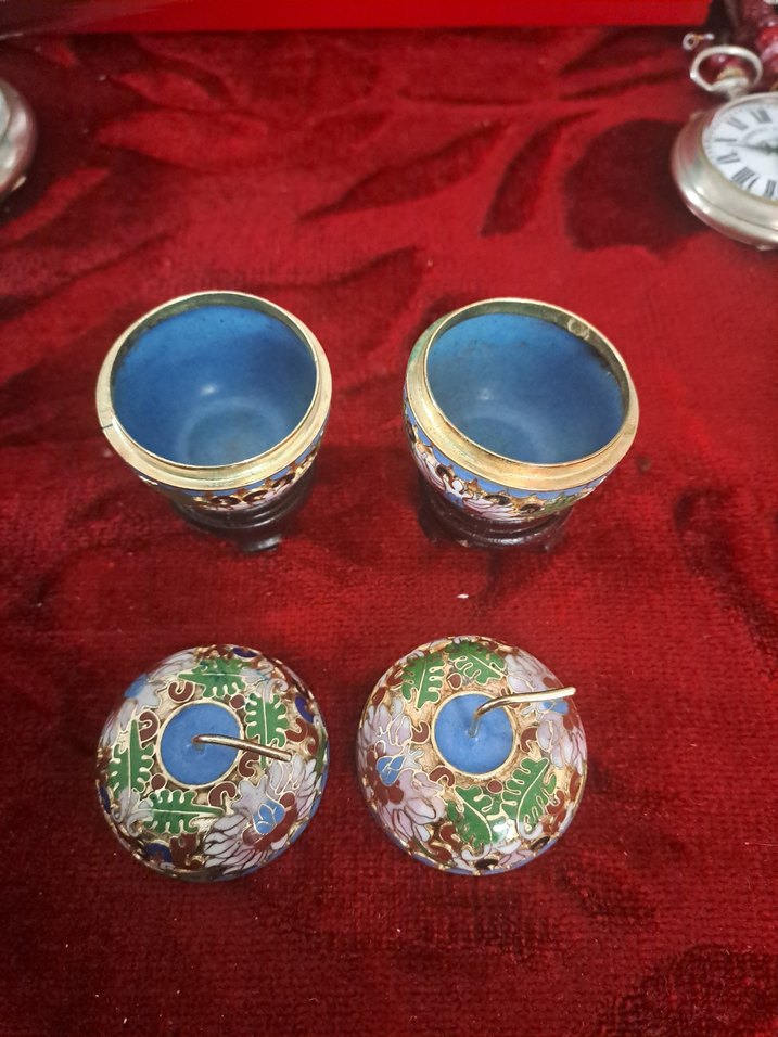 cloisonne Renkli İşlemeli El Yapımı Küçük Elma kutular - Görsel 2
