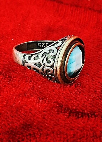 Larimar taşlı gümüş yüzük 