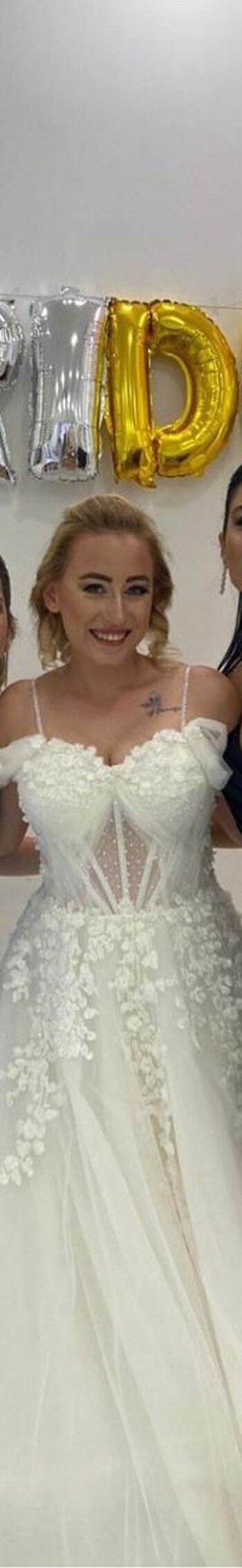 38 Beden beyaz Renk Helen Model Gelinlik