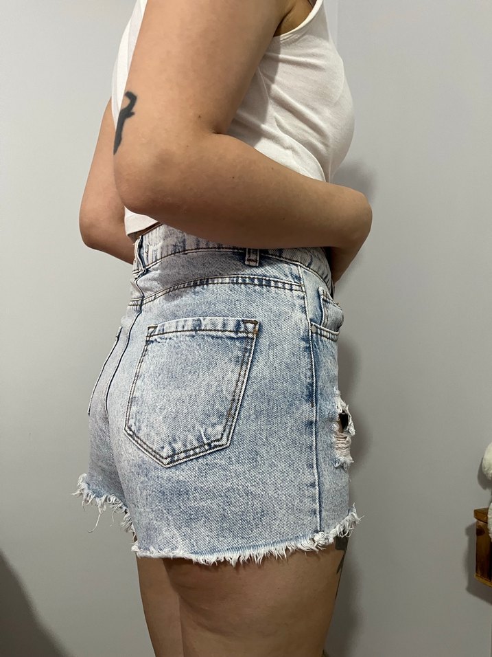 Kadın  Mini Denim Şort - Görsel 5