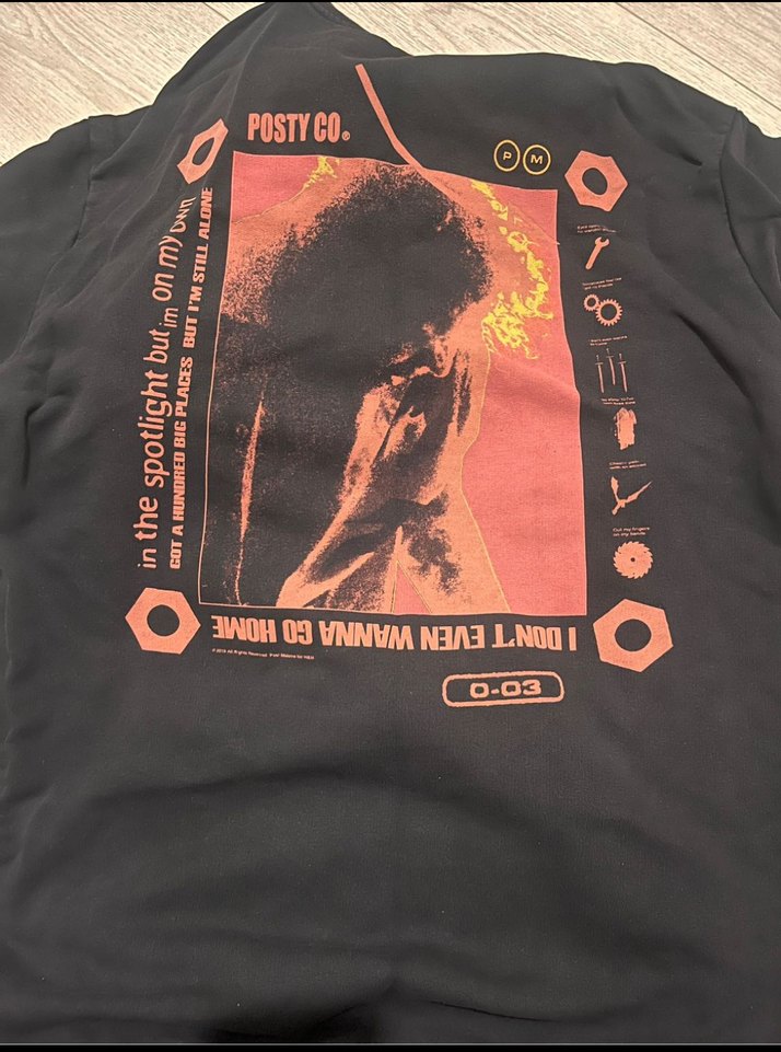 Siyah Kapüşonlu Sweatshirt Unisex - Görsel 2