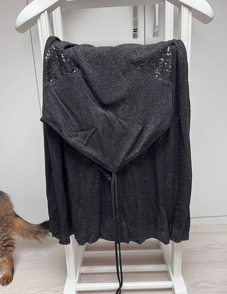 Siyah Uzun Drapeli Strappy Abiye Elbise - Görsel 3