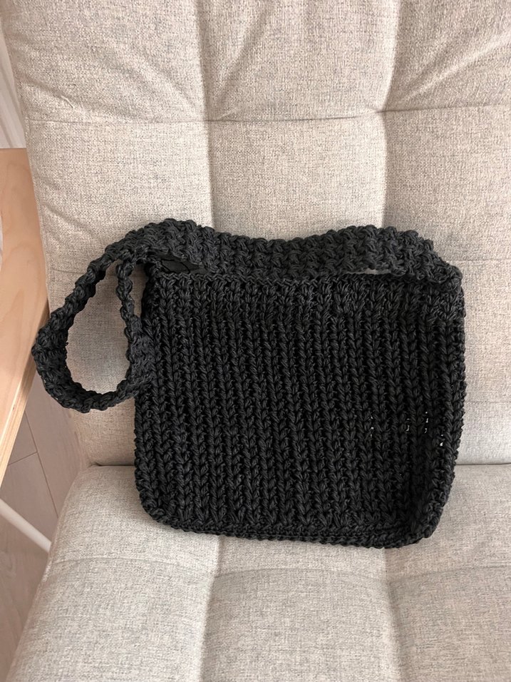 Siyah Örgü Kadın Çanta (Kâğıt İğ) - Görsel 4