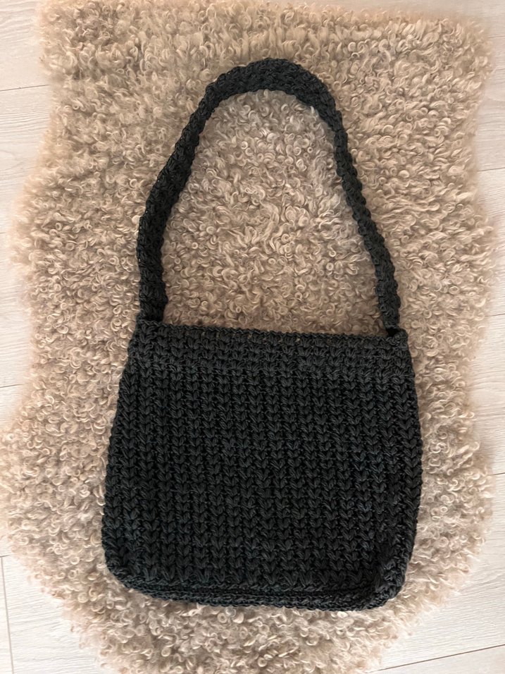 Siyah Örgü Kadın Çanta (Kâğıt İğ) - Görsel 3