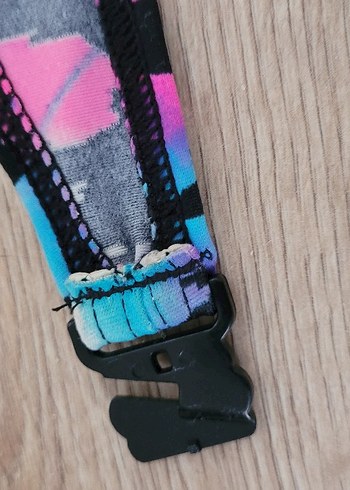 Renkli Tie-Dye Strappy Bikini Üstü - Görsel 5