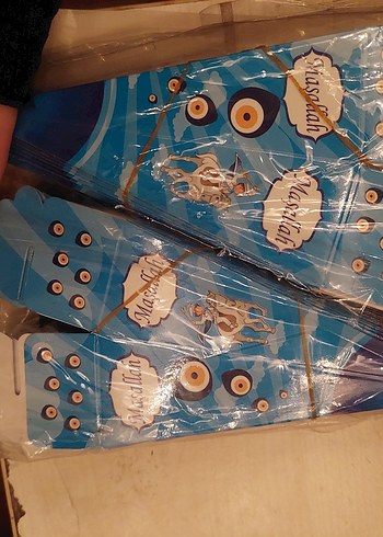 Mavi Puantiyeli Bebek Karşılama Kartları - Görsel 7