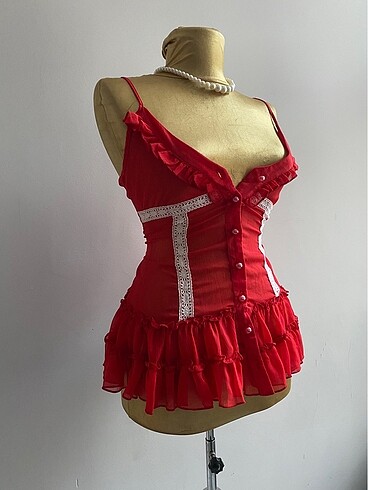 l Beden kırmızı Renk Red blouse