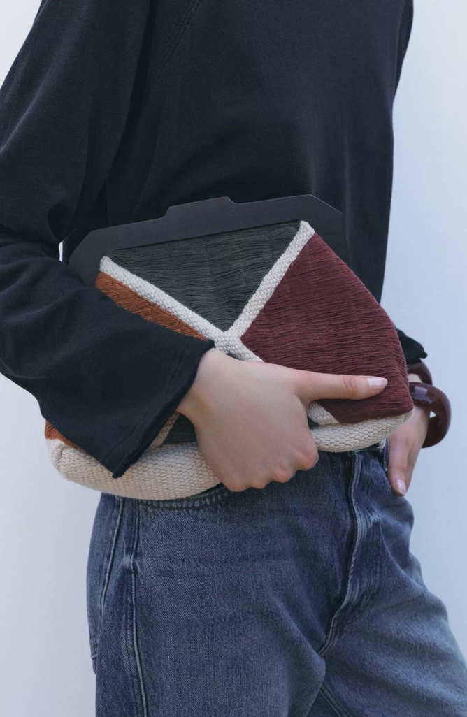 Kadın Siyah Minimalist El Çantası - Görsel 3