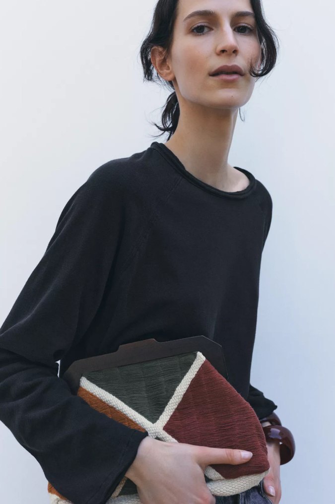 Kadın Siyah Minimalist El Çantası - Görsel 2