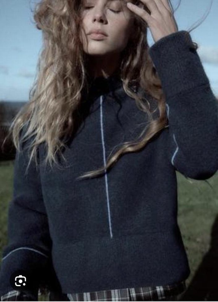 Zara Lacivert Kadın Örgü kazak - Görsel 2