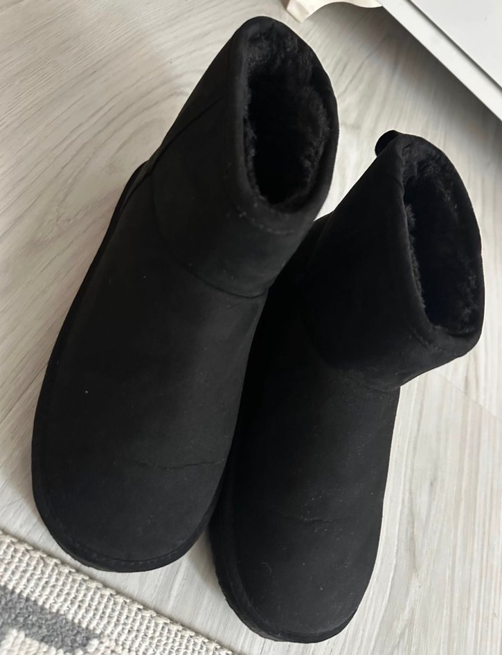 H&M Siyah Ugg model suni yünlü bot - Görsel 5