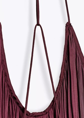 Zara Uzun Saten Yüzeyli ZW Collection Elbise - Görsel 4