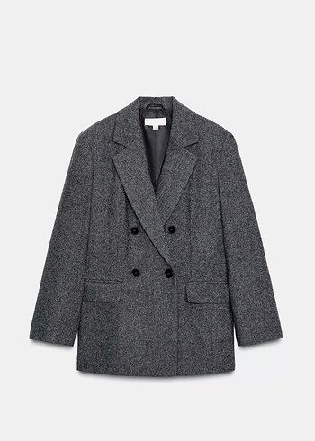 Zara Gri Kruvaze Blazer Ceket - Görsel 2