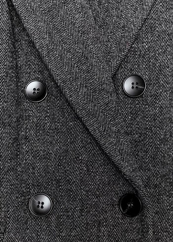 Zara Gri Kruvaze Blazer Ceket - Görsel 4