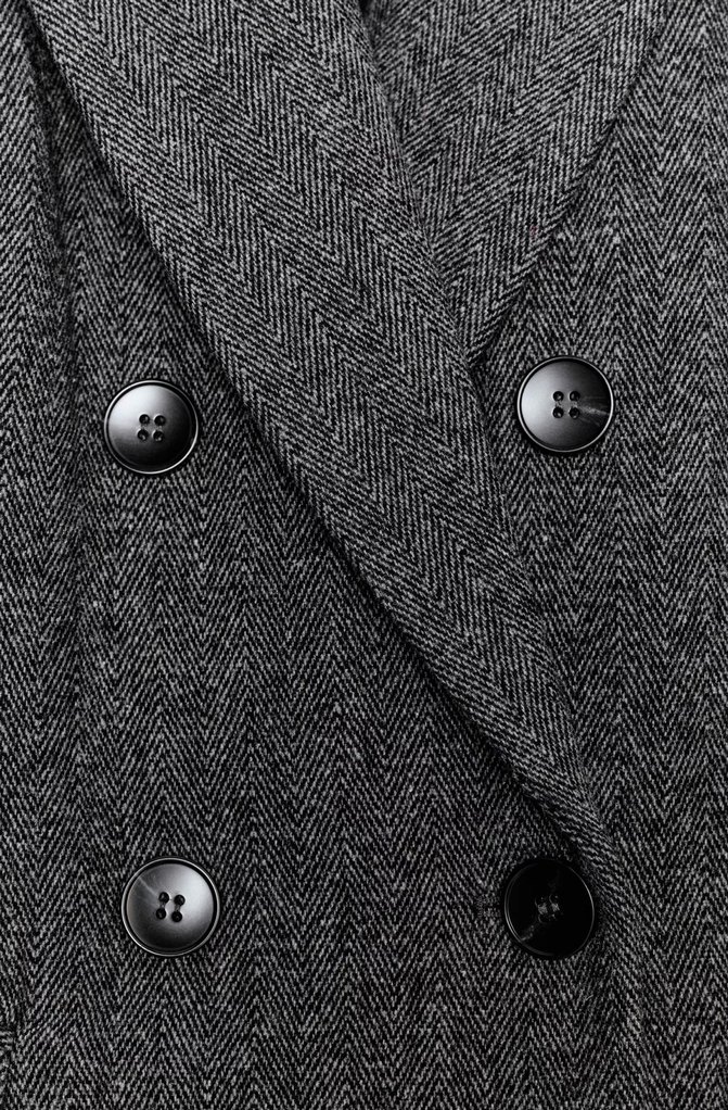 Zara Gri Kruvaze Blazer Ceket - Görsel 4