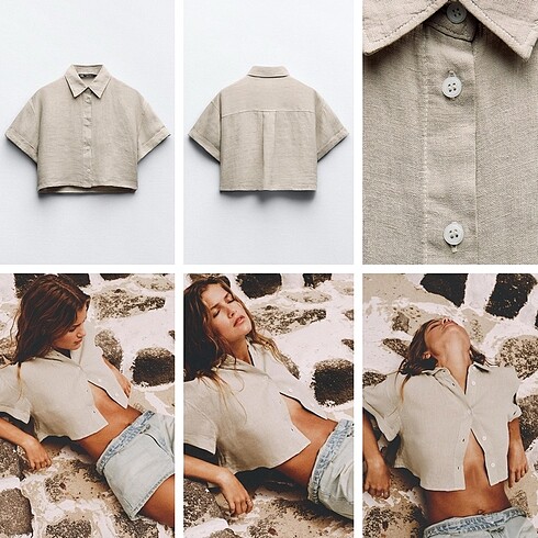 Zara 0 keter crop gömlek