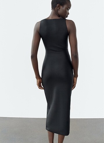Zara stretch kruvaze midi elbise - Görsel 5