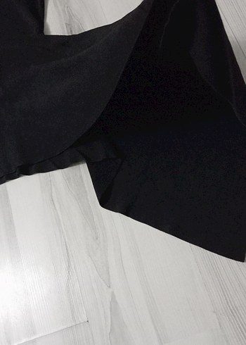 V Yaka Uzun Kollu Siyah Uzun Elbise - Görsel 5