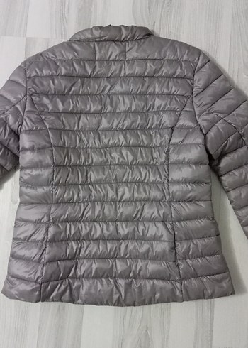 Gri Mini Kadın Fermuarlı Mont - Görsel 6