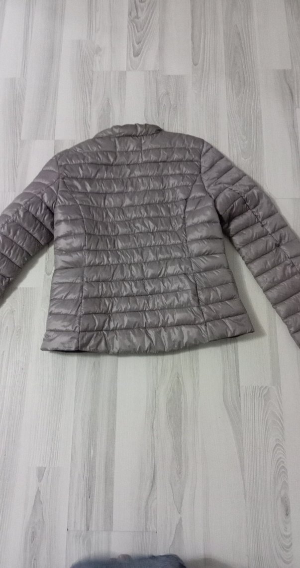 Gri Mini Kadın Fermuarlı Mont - Görsel 5